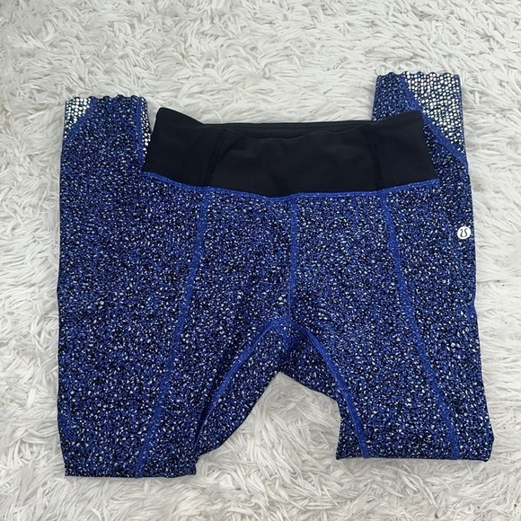 Lululemon Tight Stuff Tight Simply Shadow Wrap Sapphire Blue Black - Picture 1 of 7